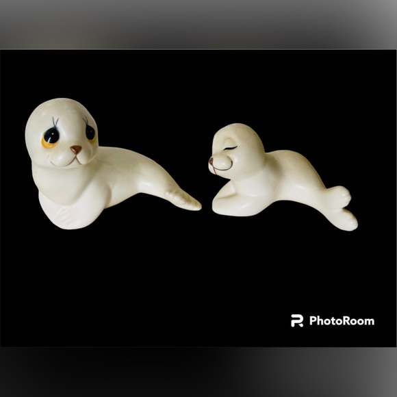Oxford Other - Vintage Mother and Baby White Seal Figurine Set Ceramic by Oxford